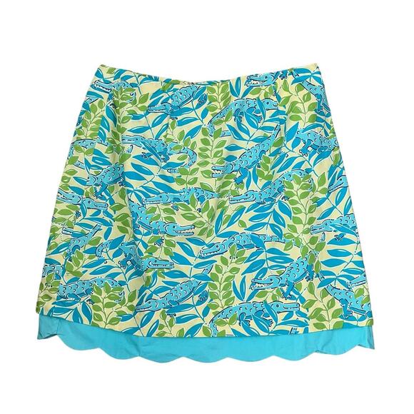 VTG Lilly Pulitzer Everglades Alligator Mini Skirt Preppy Tropical Size 0 - Picture 1 of 8
